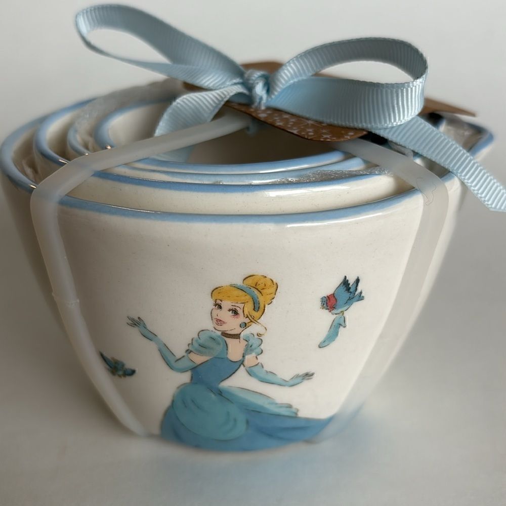 NWT Rae Dunn Disney Princess Cinderella Blue Birds Measuring Cups Set of 4 - Picture 2 of 12